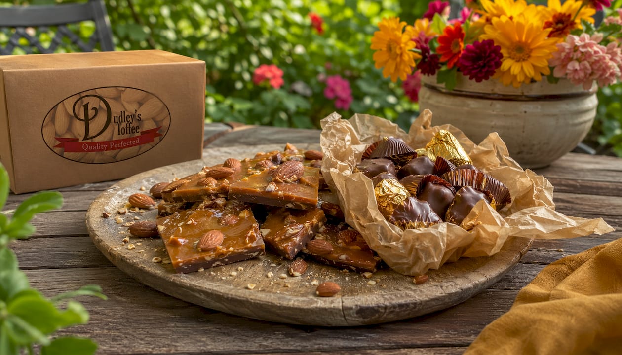 Assortment of certified gluten-free candy on rustic wood
