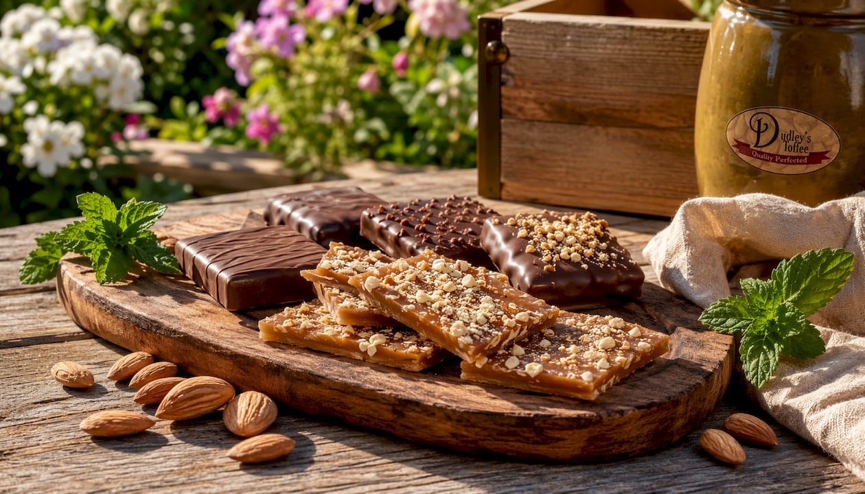 Artisanal gluten free dairy free candy assortment on parchment paper