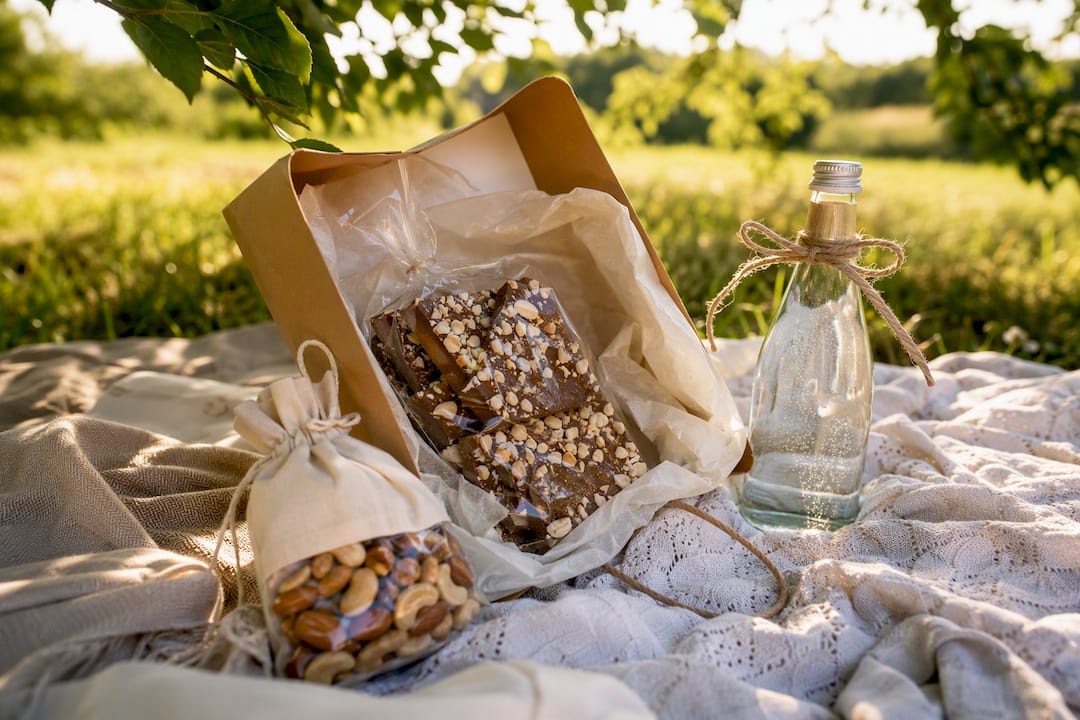 Wedding welcome bag with a 6oz toffee snack