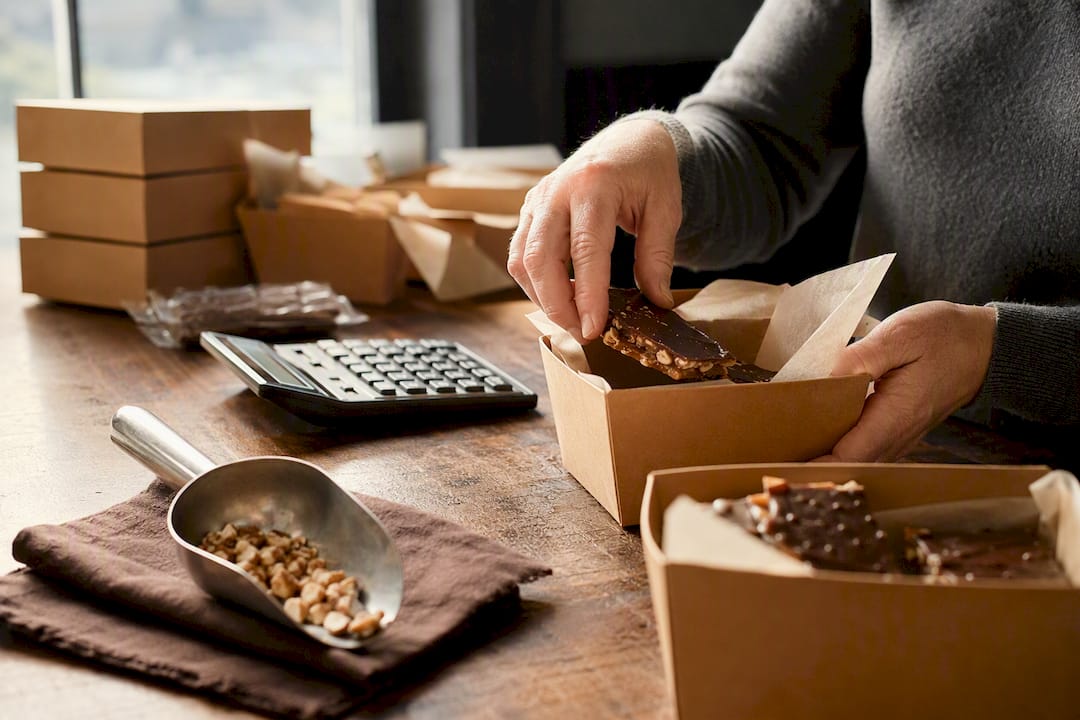 Fundraiser proceeds beside calculator and confectionery