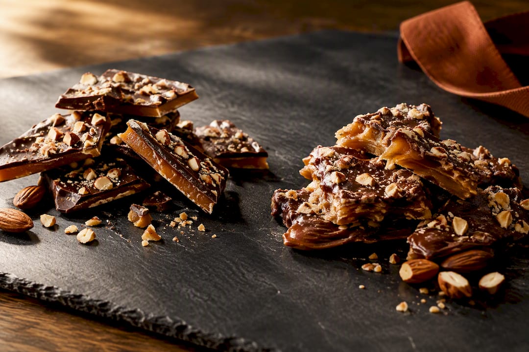 Contrasting textures of English and American toffee