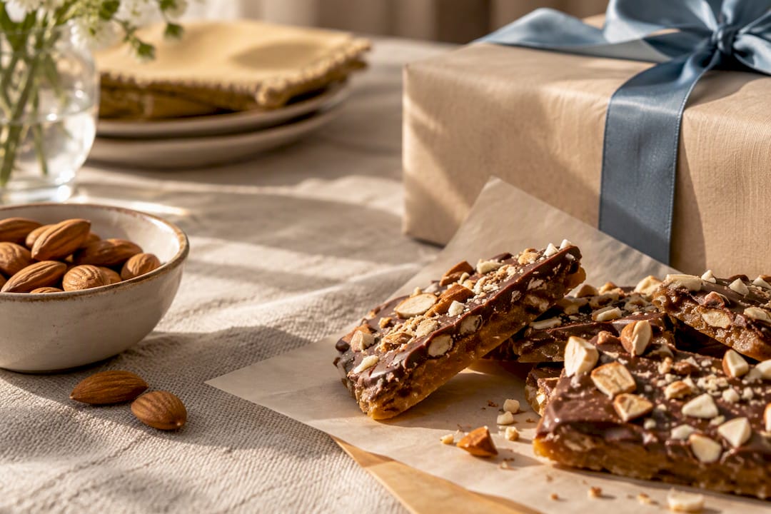 Elegant toffee birthday gift presentation