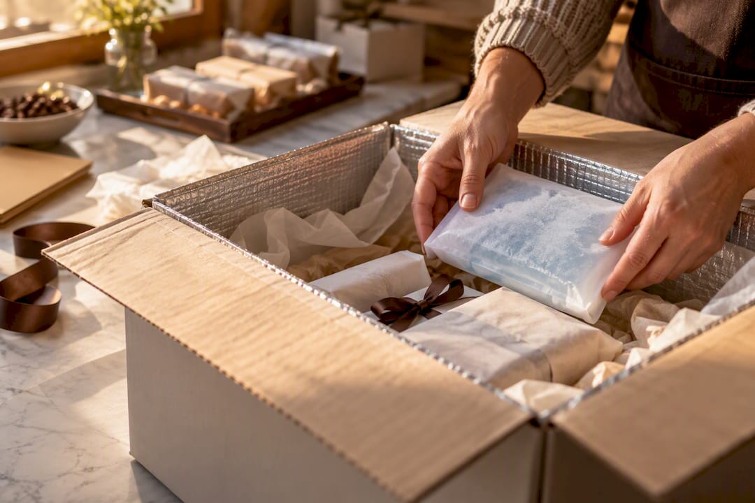 Cold-packed confectionery shipment being prepared