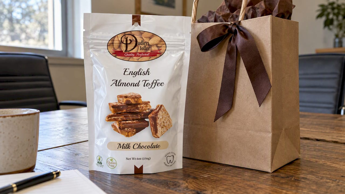 Toffee gift for a client holiday